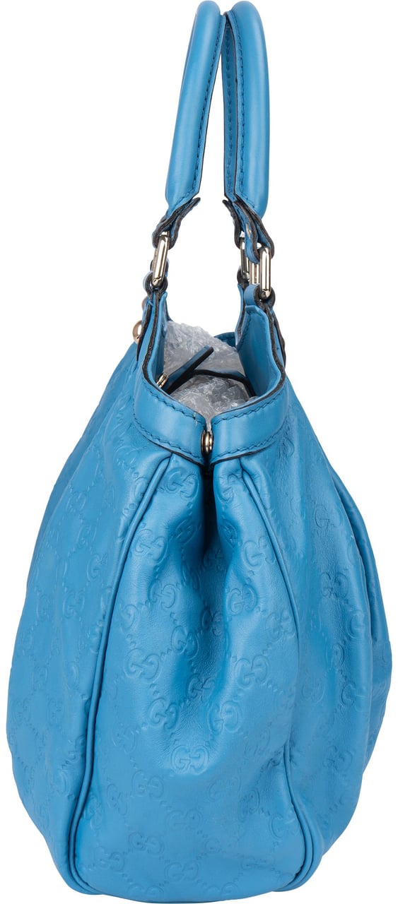 Gucci Gucci Leather GG Monogram Sukey Handbag Blauw