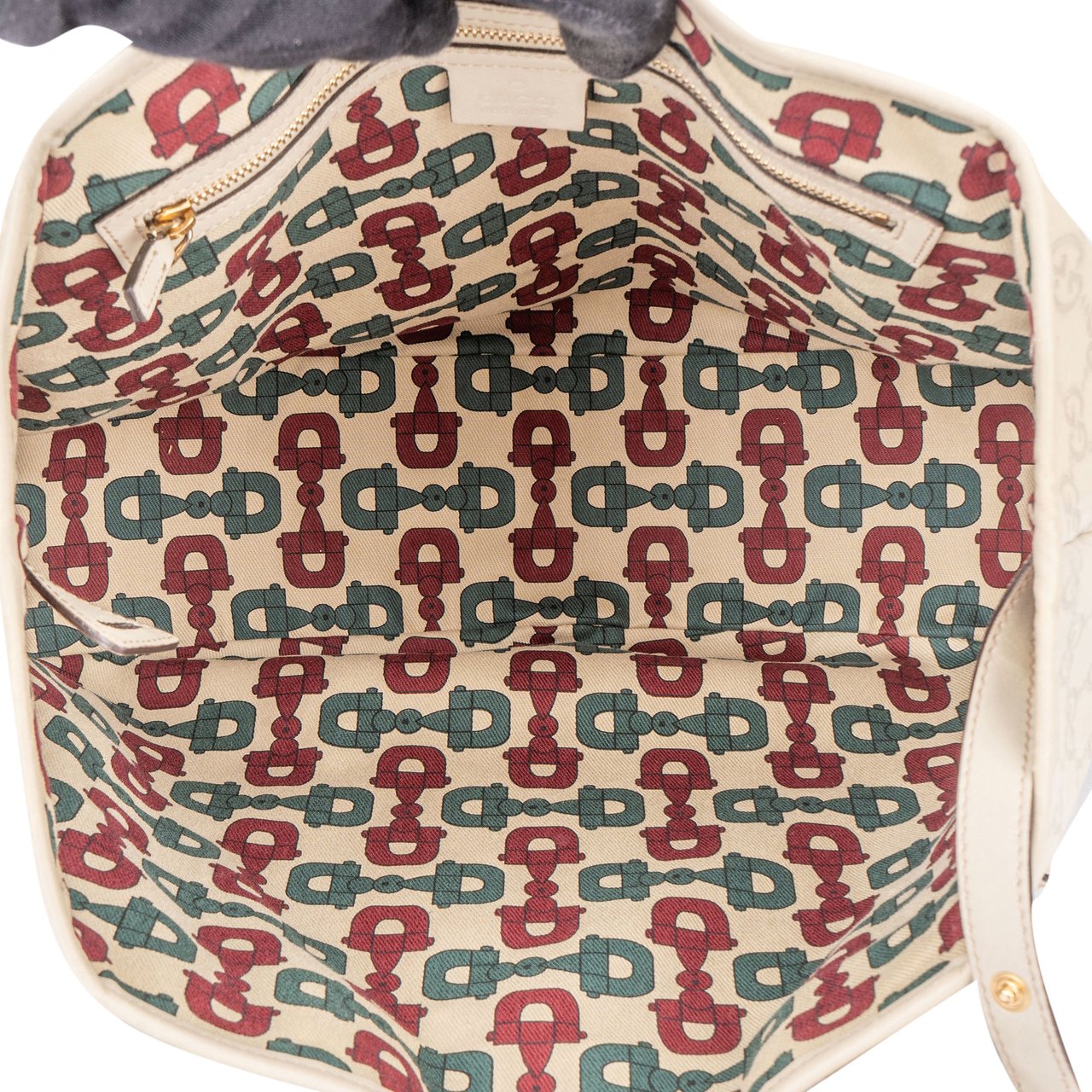 Gucci Gucci Leather GG Monogram Pelham Handbag Wit