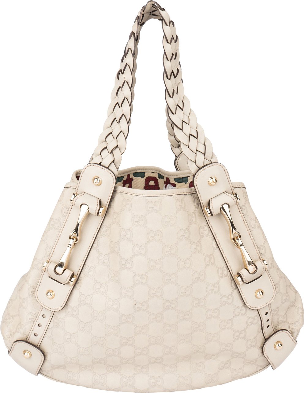 Gucci Gucci Leather GG Monogram Pelham Handbag Wit