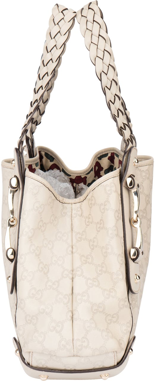 Gucci Gucci Leather GG Monogram Pelham Handbag Wit