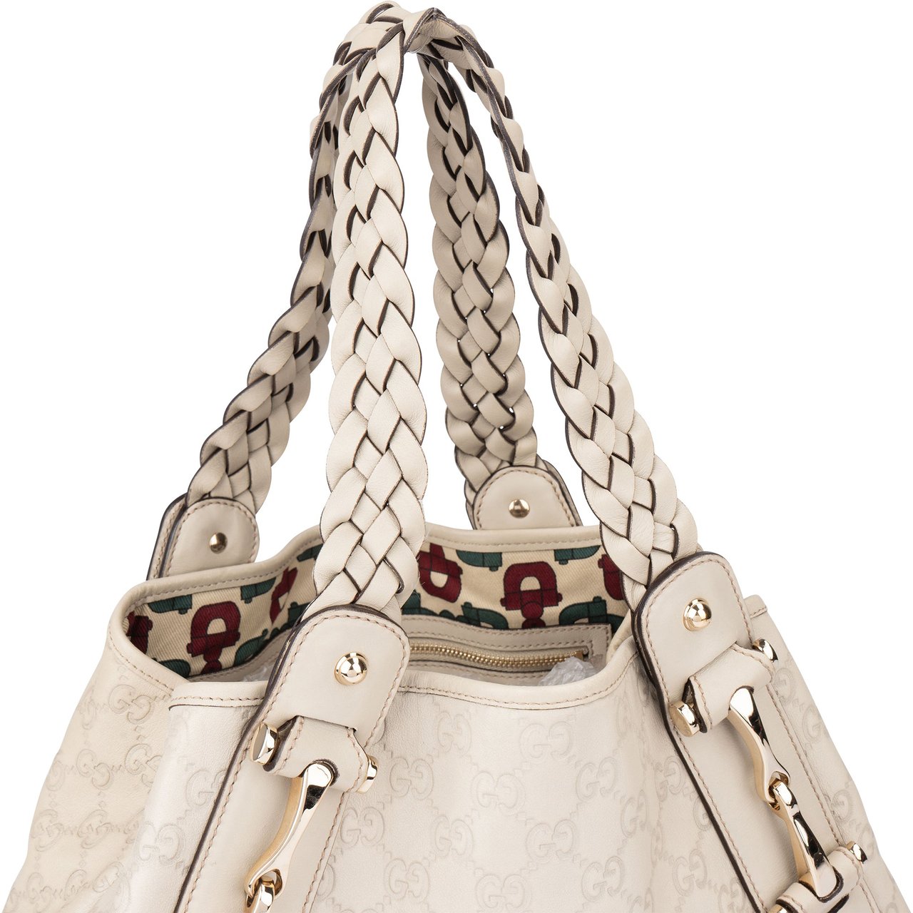 Gucci Gucci Leather GG Monogram Pelham Handbag Wit