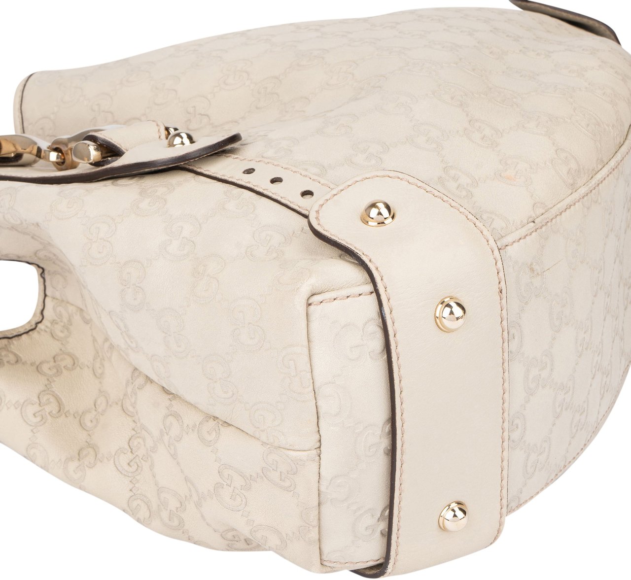 Gucci Gucci Leather GG Monogram Pelham Handbag Wit