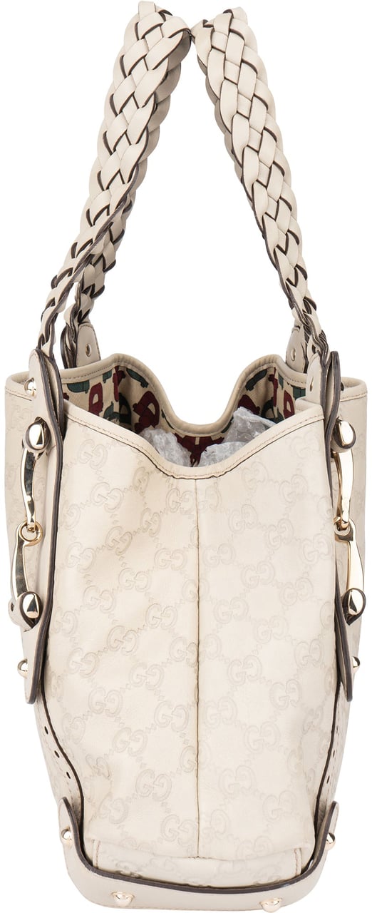 Gucci Gucci Leather GG Monogram Pelham Handbag Wit