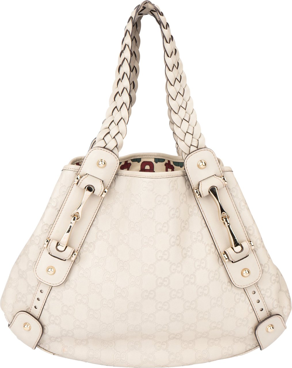 Gucci Gucci Leather GG Monogram Pelham Handbag Wit