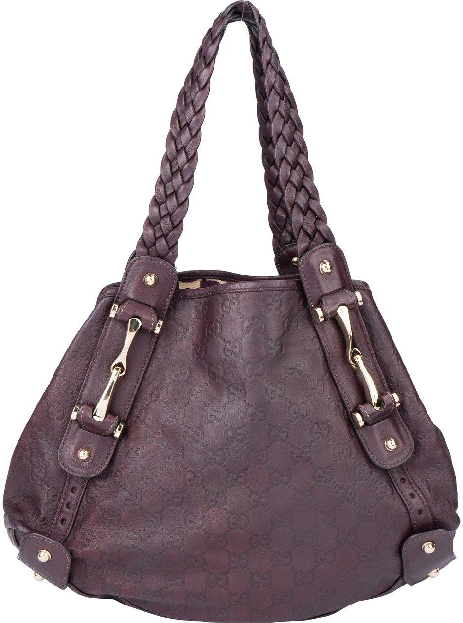 Gucci Gucci Leather GG Monogram Pelham Handbag Paars