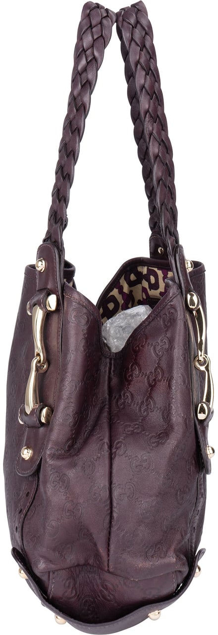 Gucci Gucci Leather GG Monogram Pelham Handbag Paars