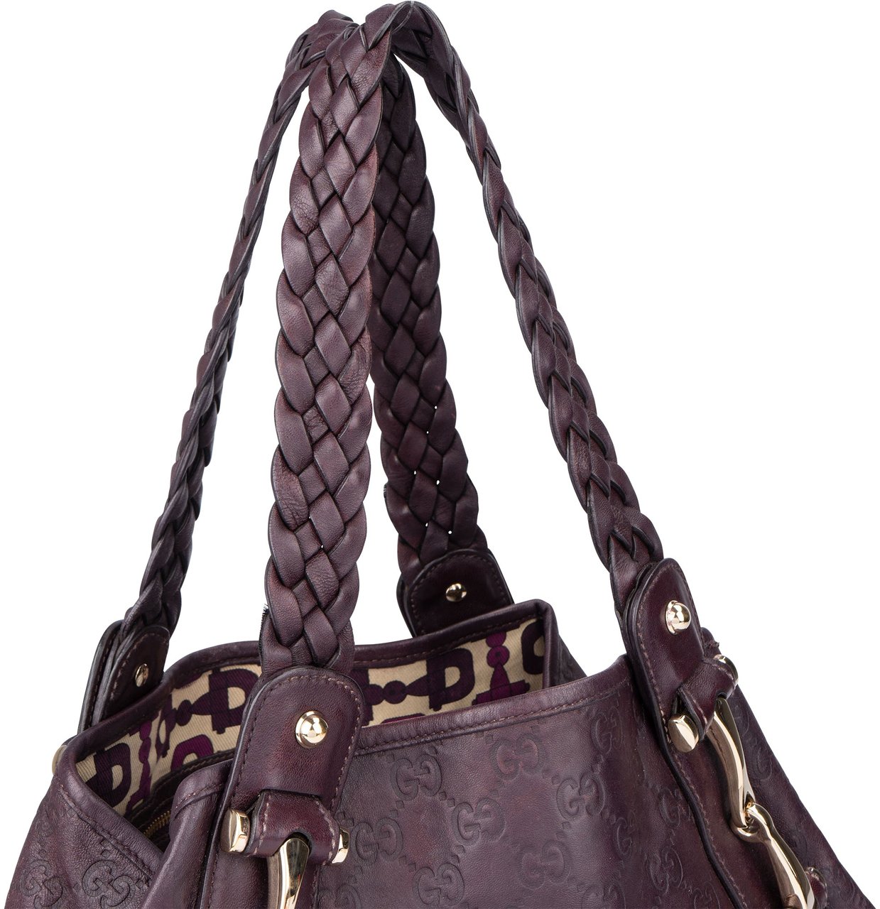Gucci Gucci Leather GG Monogram Pelham Handbag Paars