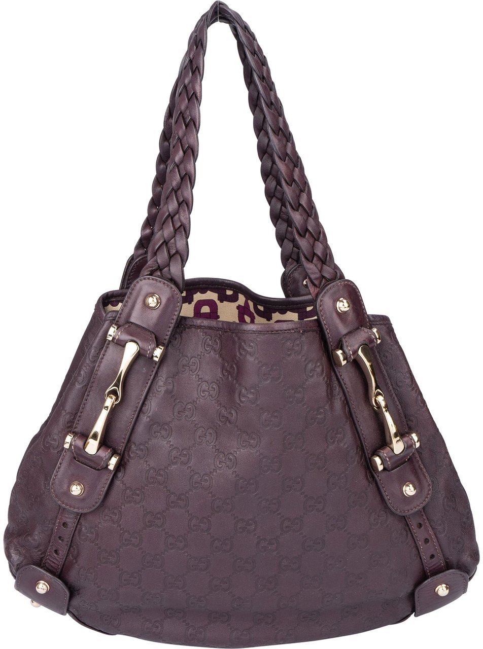 Gucci Gucci Leather GG Monogram Pelham Handbag Paars