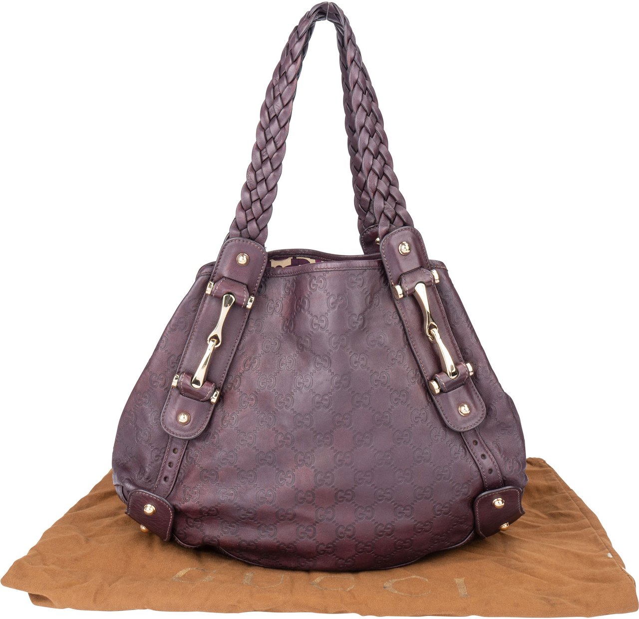 Gucci Gucci Leather GG Monogram Pelham Handbag Paars