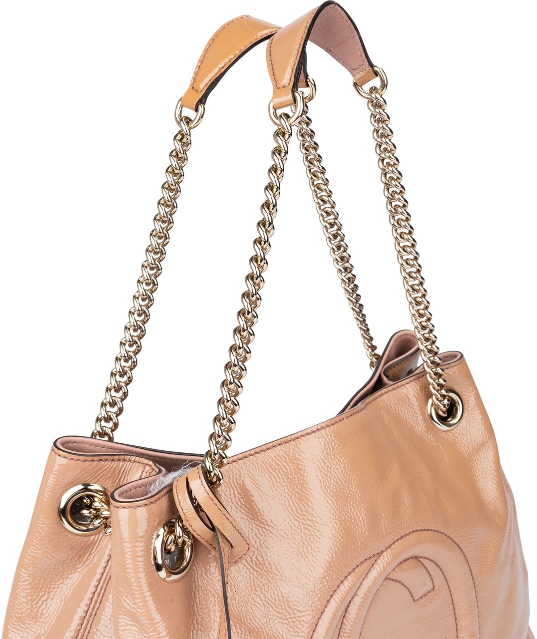 Gucci Gucci Patent Leather GG Soho Crossbody Bag Roze