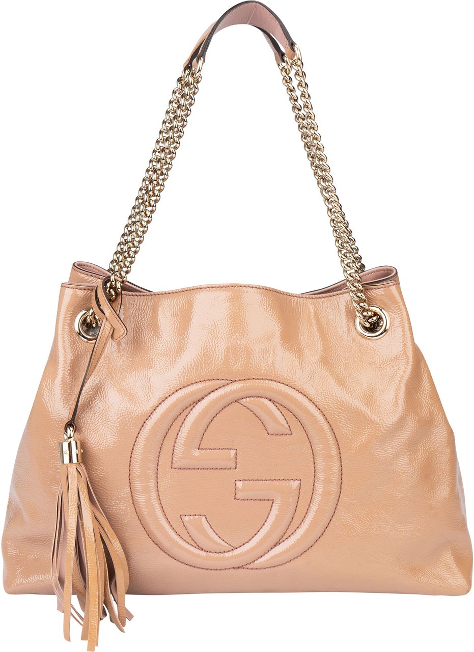 Gucci Gucci Patent Leather GG Soho Crossbody Bag Roze