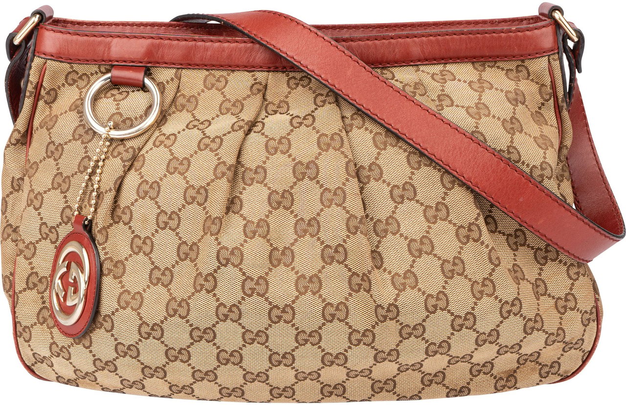 Gucci GG Monogram Sukey Crossbody Bag Bruin