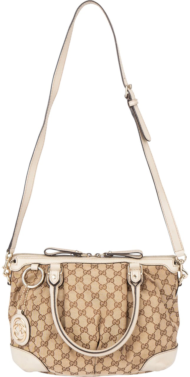 Gucci Gucci GG Monogram Sukey Handbag Bruin