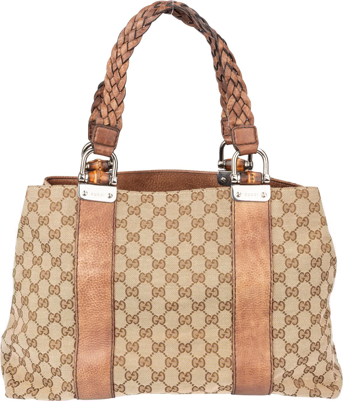 Gucci Gucci GG Monogram Bamboo Handbag Bruin