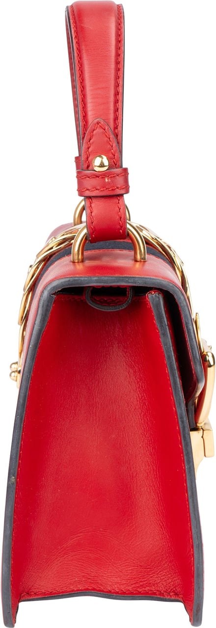 Gucci Gucci Red Leather Small Sylvie Handbag Rood