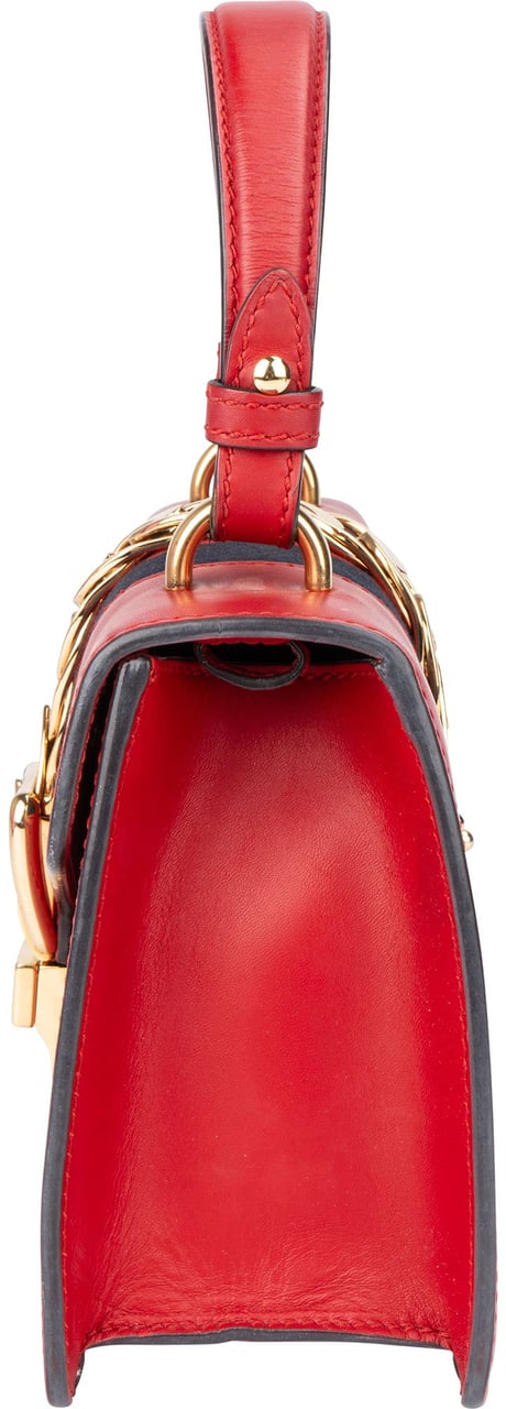 Gucci Gucci Red Leather Small Sylvie Handbag Rood