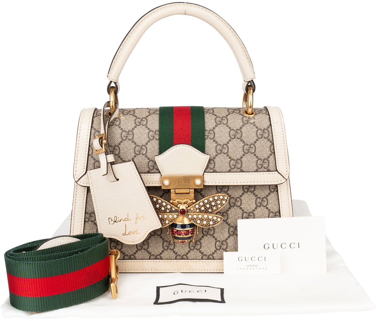 Gucci Gucci GG Supreme Monogram Queen Margaret Handbag Bruin