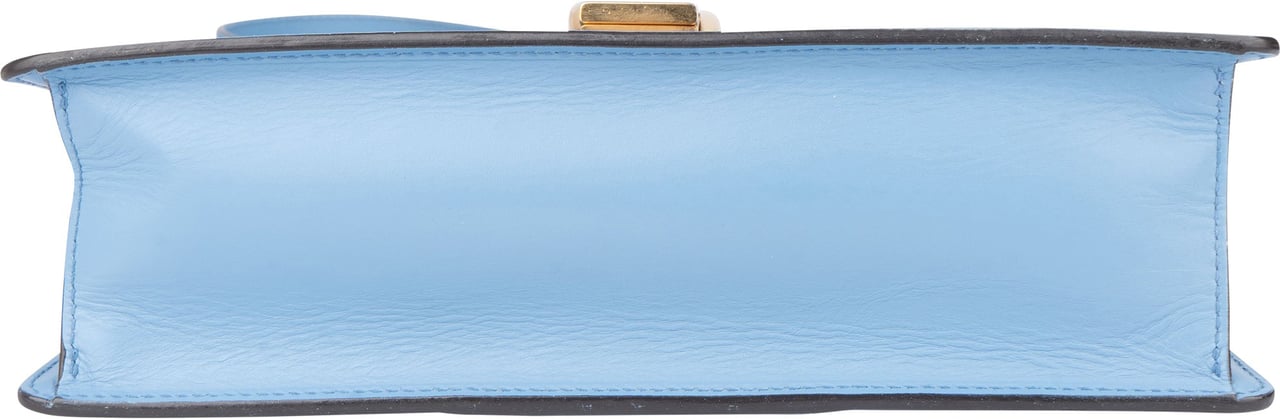 Gucci Gucci Blue Leather Sylvie Shoulder Bag Blauw