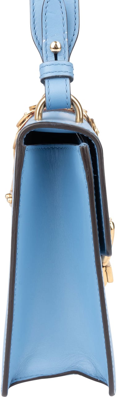 Gucci Gucci Blue Leather Sylvie Shoulder Bag Blauw