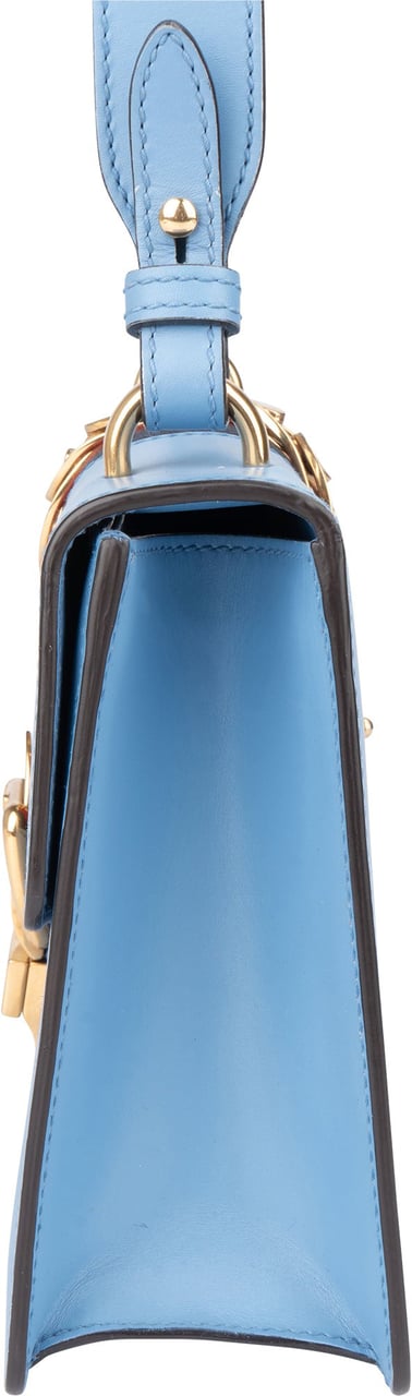 Gucci Gucci Blue Leather Sylvie Shoulder Bag Blauw
