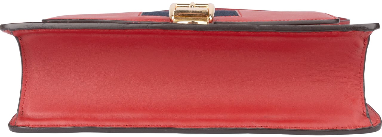 Gucci Gucci Red Leather Sylvie Shoulder Bag Rood