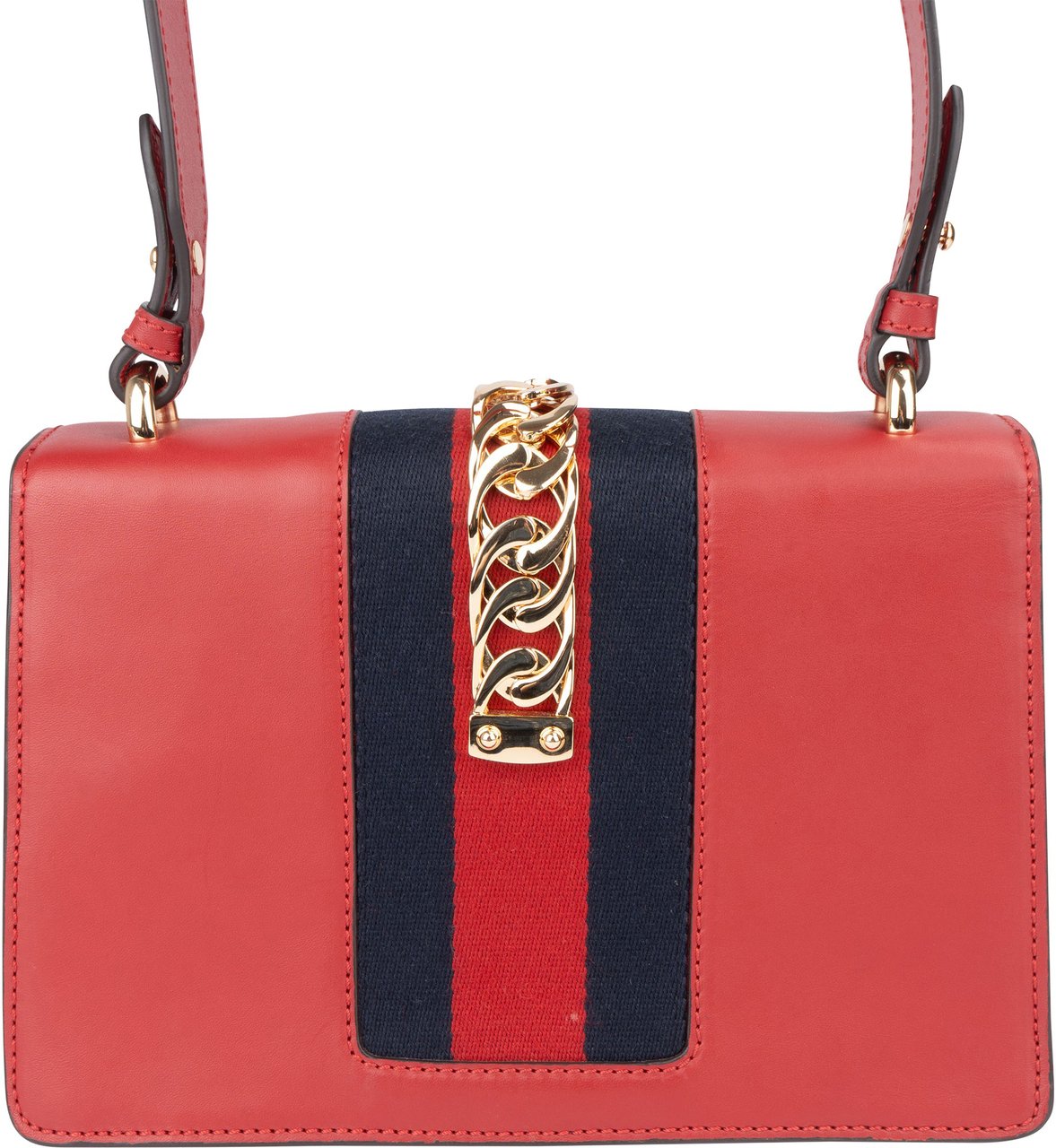 Gucci Gucci Red Leather Sylvie Shoulder Bag Rood