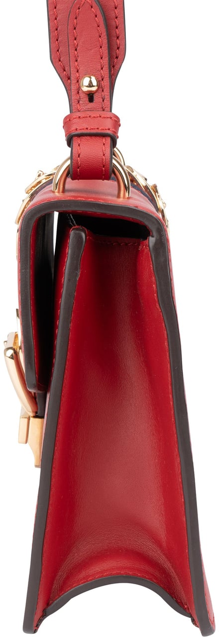 Gucci Gucci Red Leather Sylvie Shoulder Bag Rood