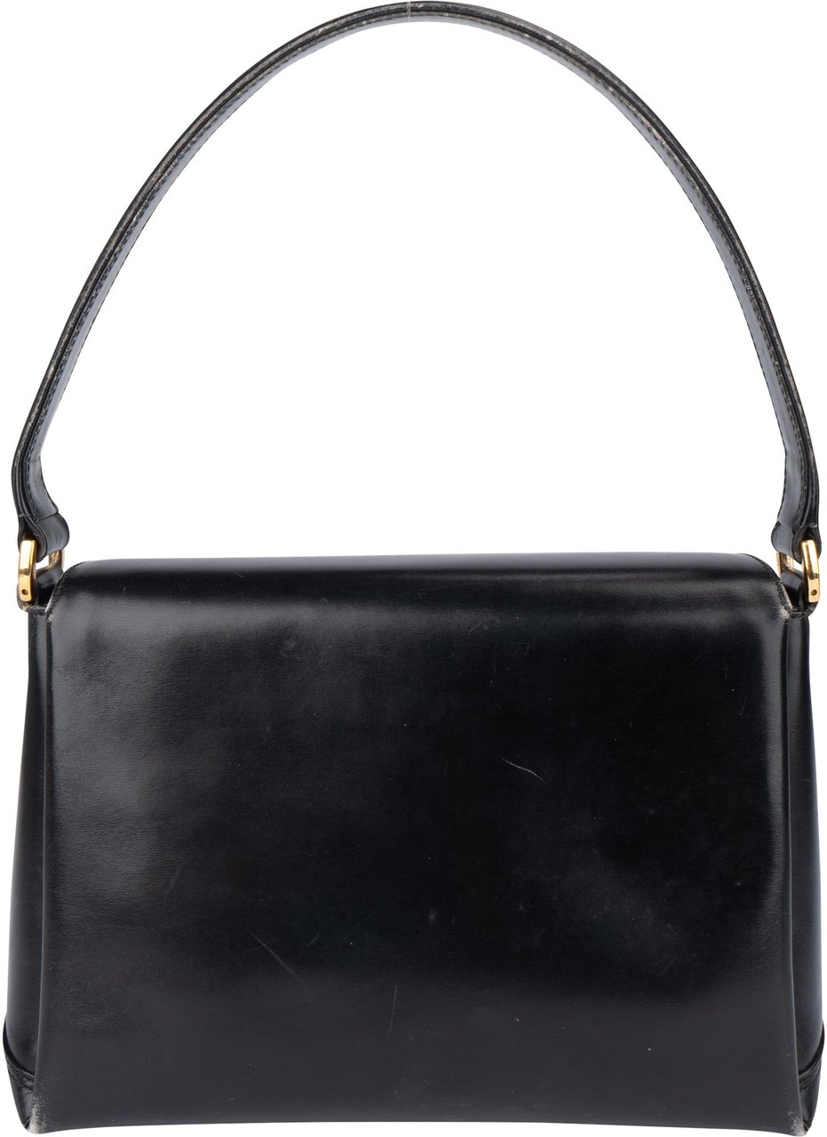 Gucci Black Leather G Handbag Zwart