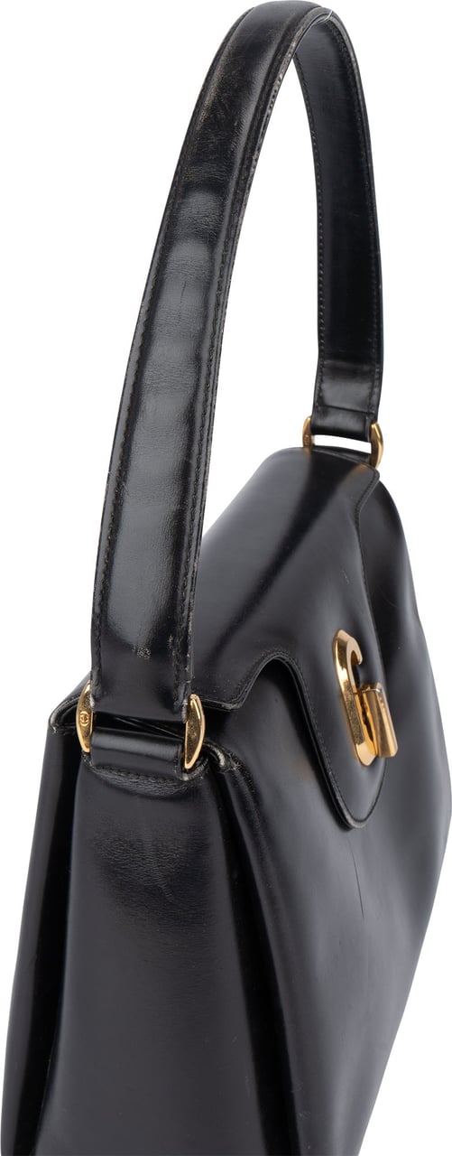 Gucci Black Leather G Handbag Zwart