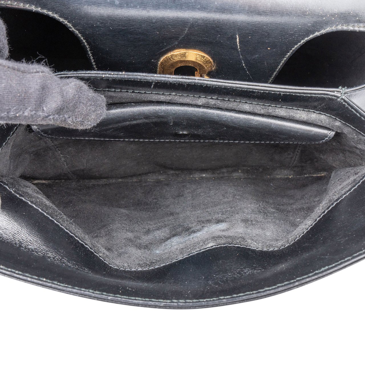 Gucci Black Leather G Handbag Zwart