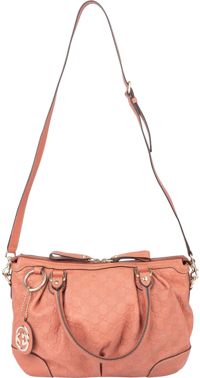 Gucci Gucci Leather GG Monogram Sukey Handbag Oranje