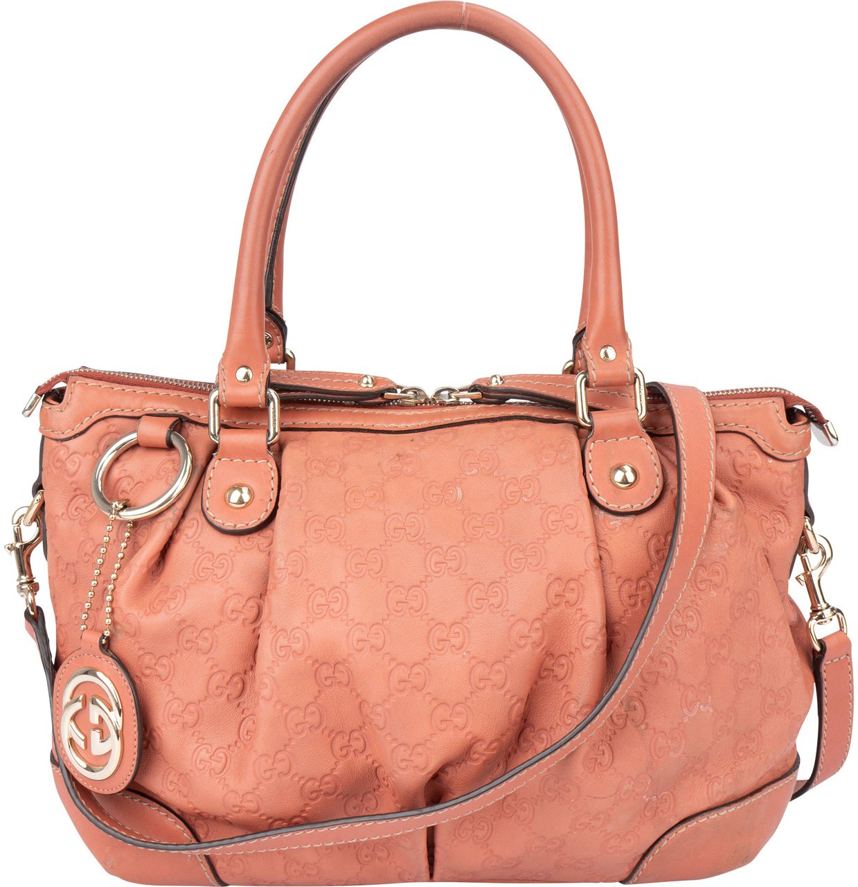Gucci Gucci Leather GG Monogram Sukey Handbag Oranje
