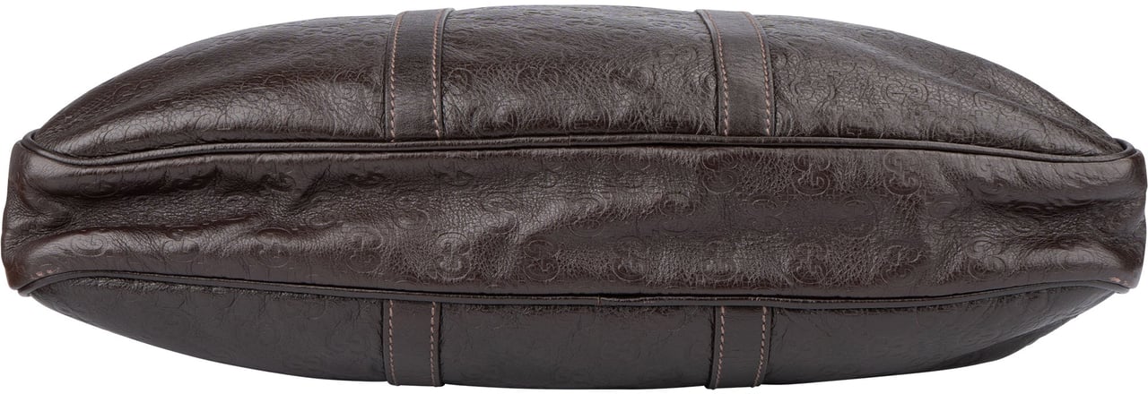 Gucci Gucci Leather GG Monogram Business Handbag Bruin