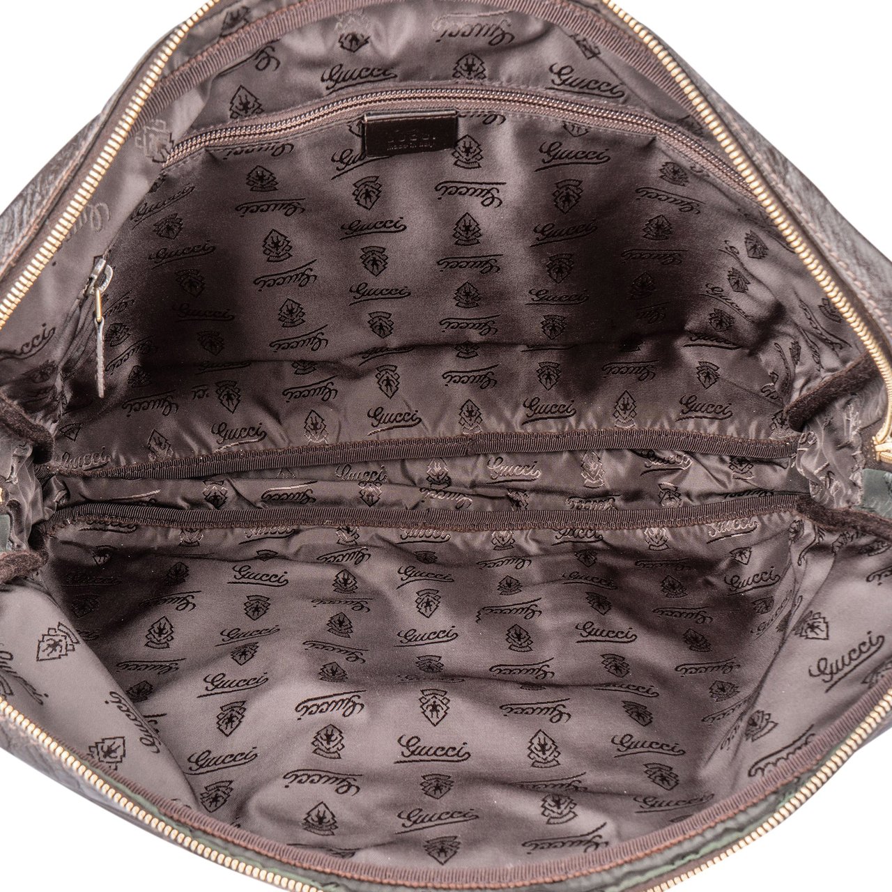 Gucci Gucci Leather GG Monogram Business Handbag Bruin