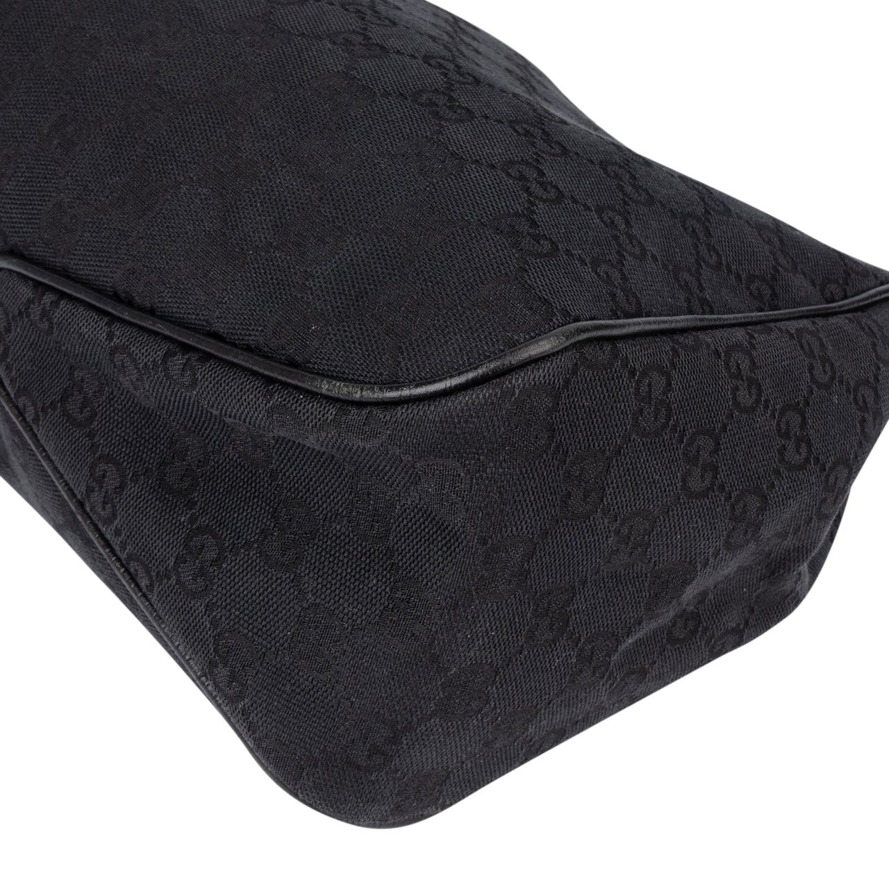 Gucci Gucci GG Monogram Wood Handle Handbag Zwart