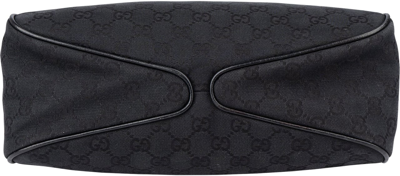 Gucci Gucci GG Monogram Wood Handle Handbag Zwart