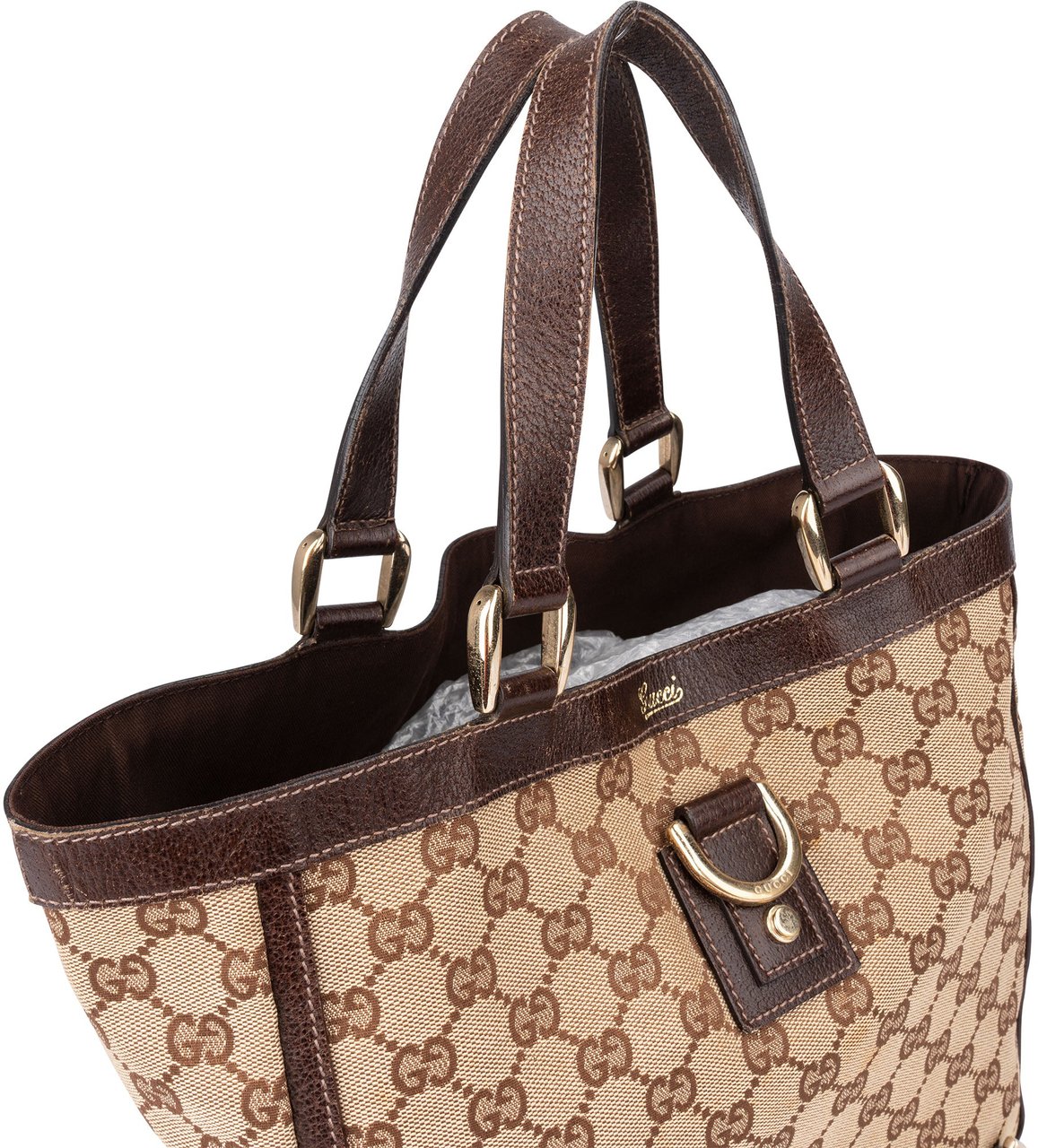 Gucci Gucci GG Monogram Abbey Handbag Bruin