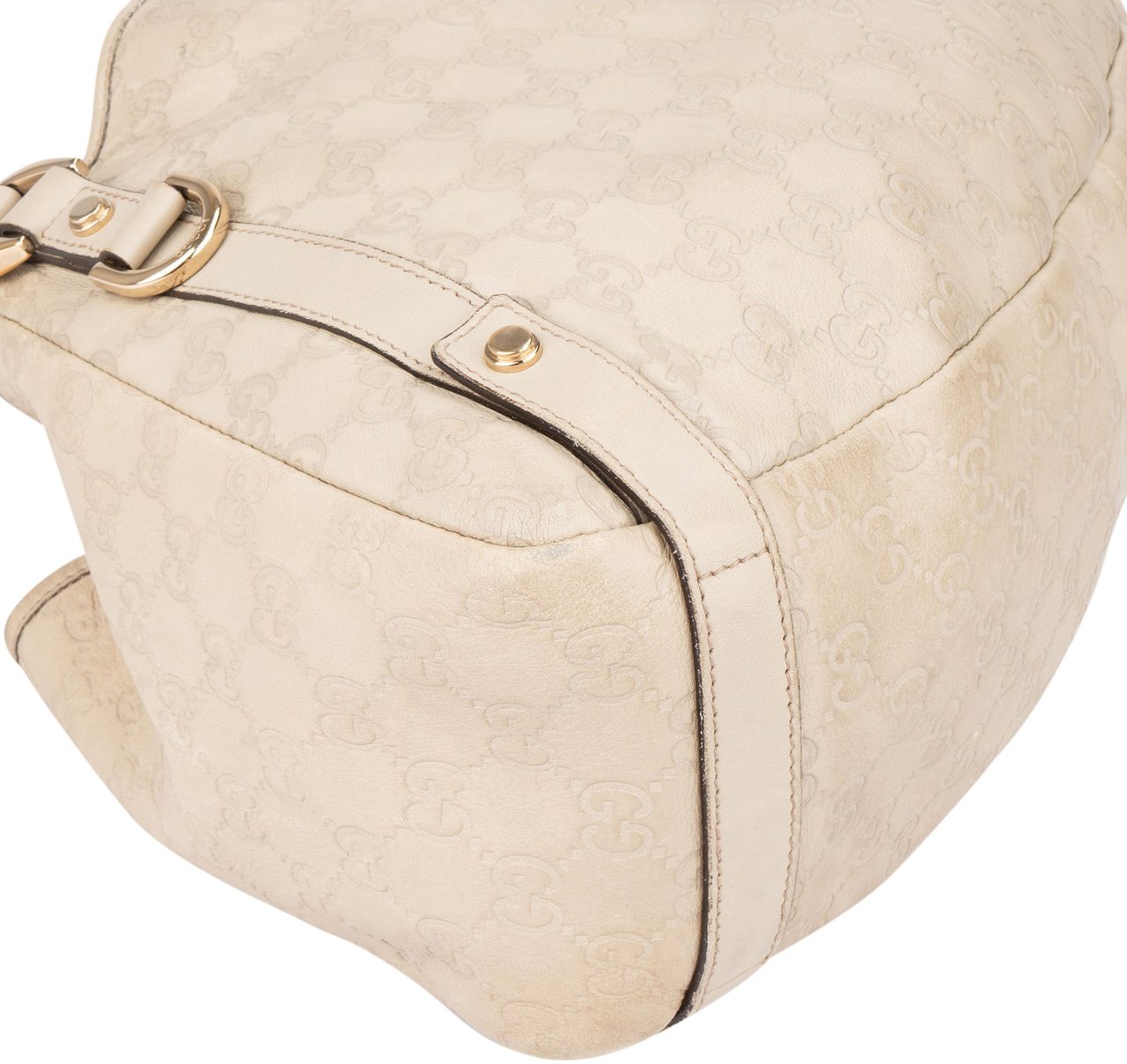 Gucci Gucci Leather GG Abbey Handbag Wit