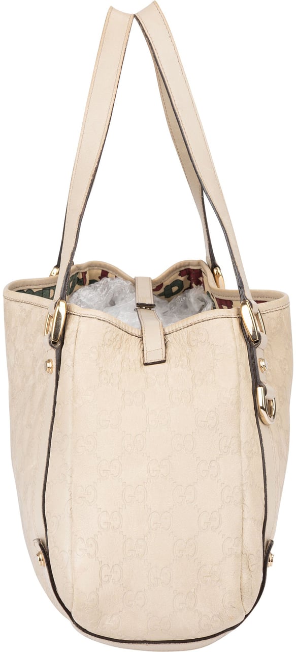 Gucci Gucci Leather GG Abbey Handbag Wit