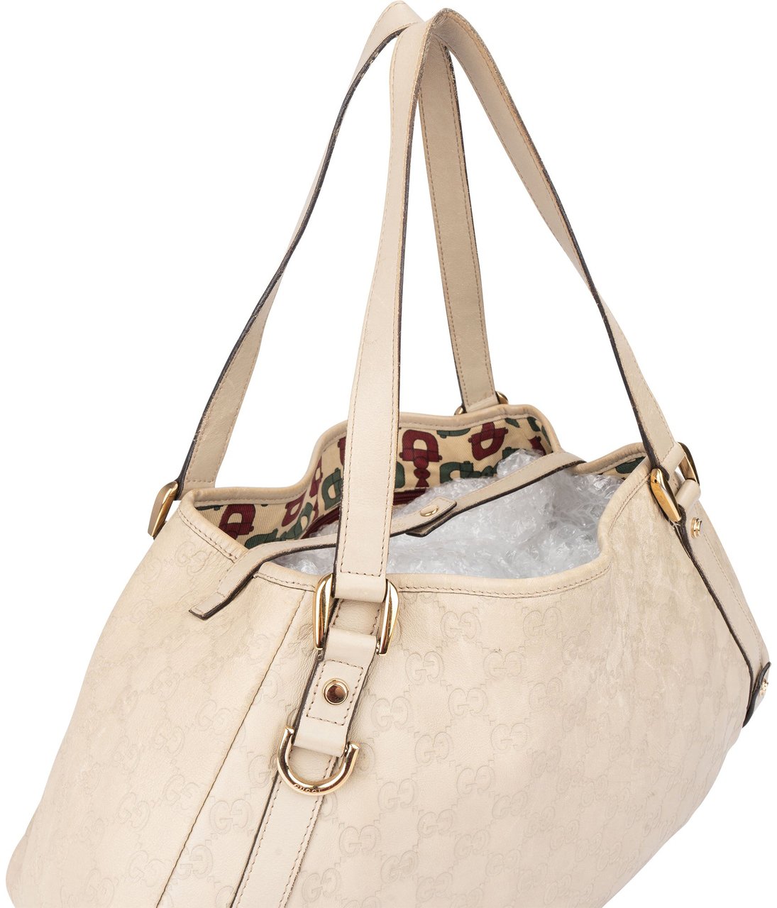 Gucci Gucci Leather GG Abbey Handbag Wit