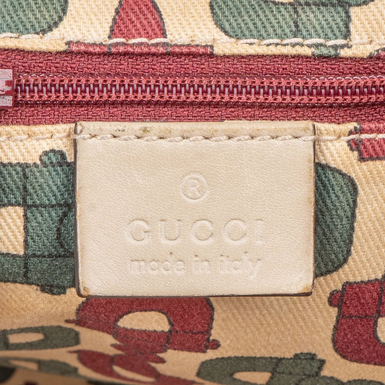 Gucci Gucci Leather GG Abbey Handbag Wit