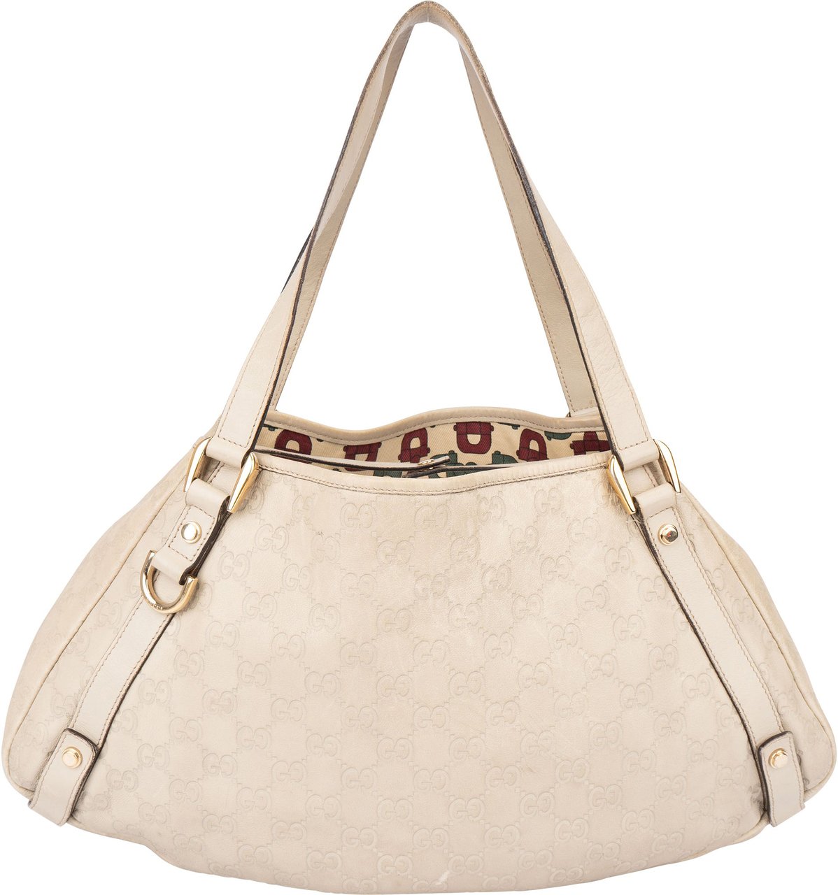 Gucci Gucci Leather GG Abbey Handbag Wit