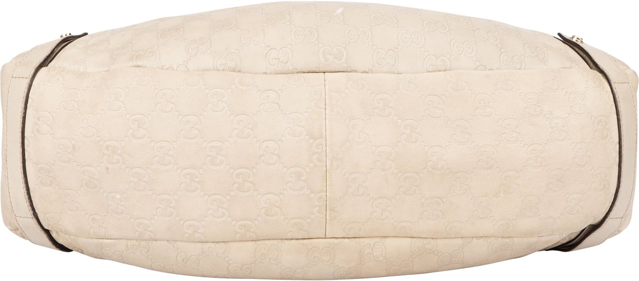 Gucci Gucci Leather GG Abbey Handbag Wit