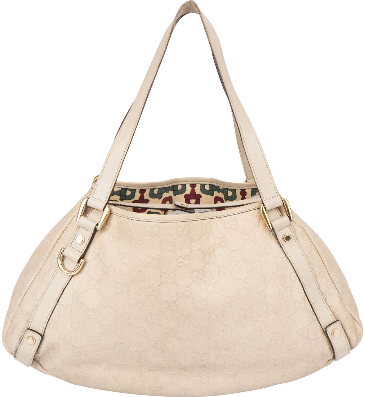 Gucci Gucci Leather GG Abbey Handbag Wit