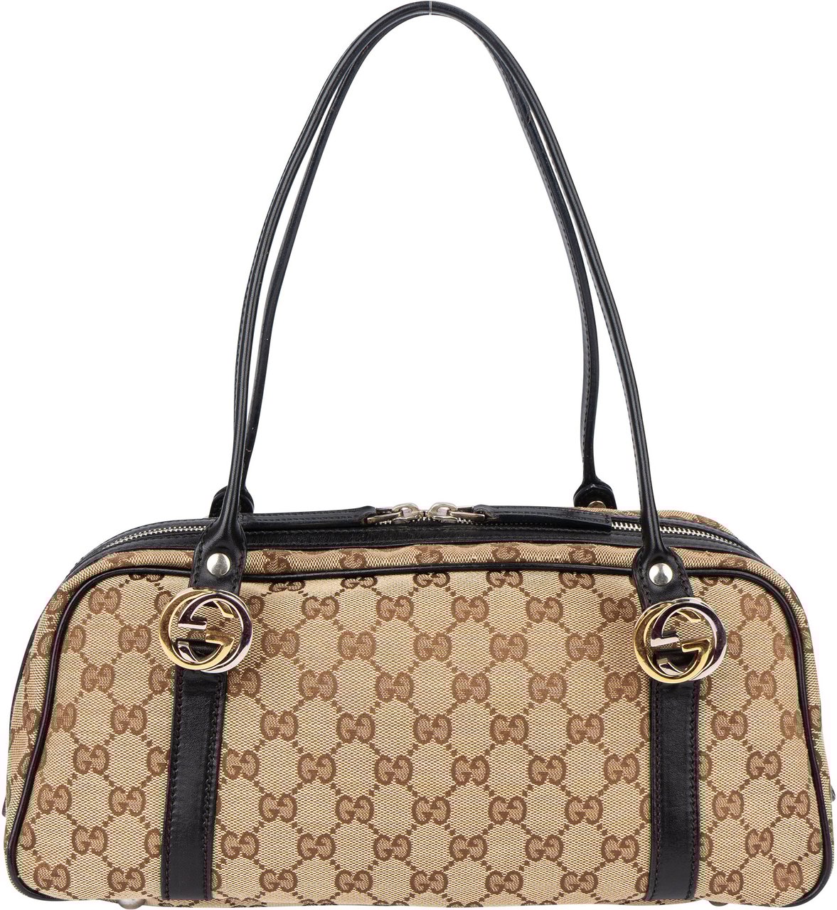 Gucci Gucci Monogram Twin GG Handbag Bruin