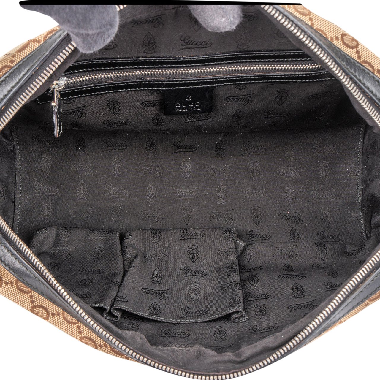Gucci Gucci Monogram Twin GG Handbag Bruin