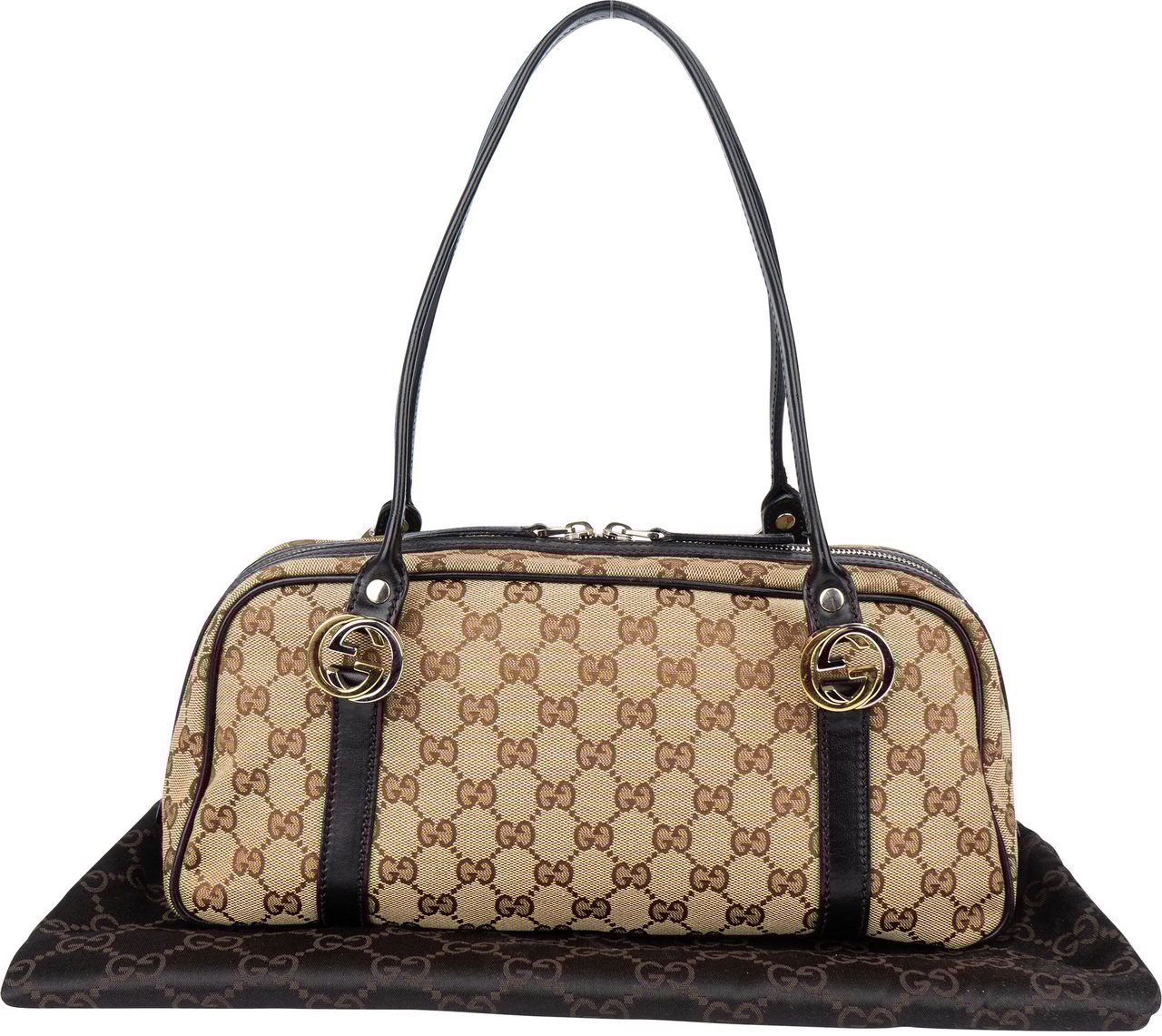 Gucci Gucci Monogram Twin GG Handbag Bruin