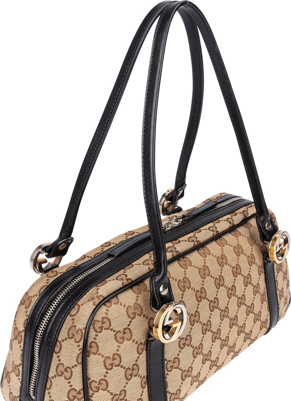 Gucci Gucci Monogram Twin GG Handbag Bruin