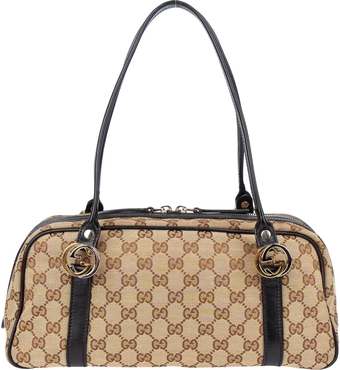 Gucci Gucci Monogram Twin GG Handbag Bruin