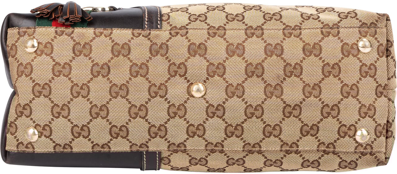 Gucci Gucci GG Monogram Horsebit Handbag Bruin